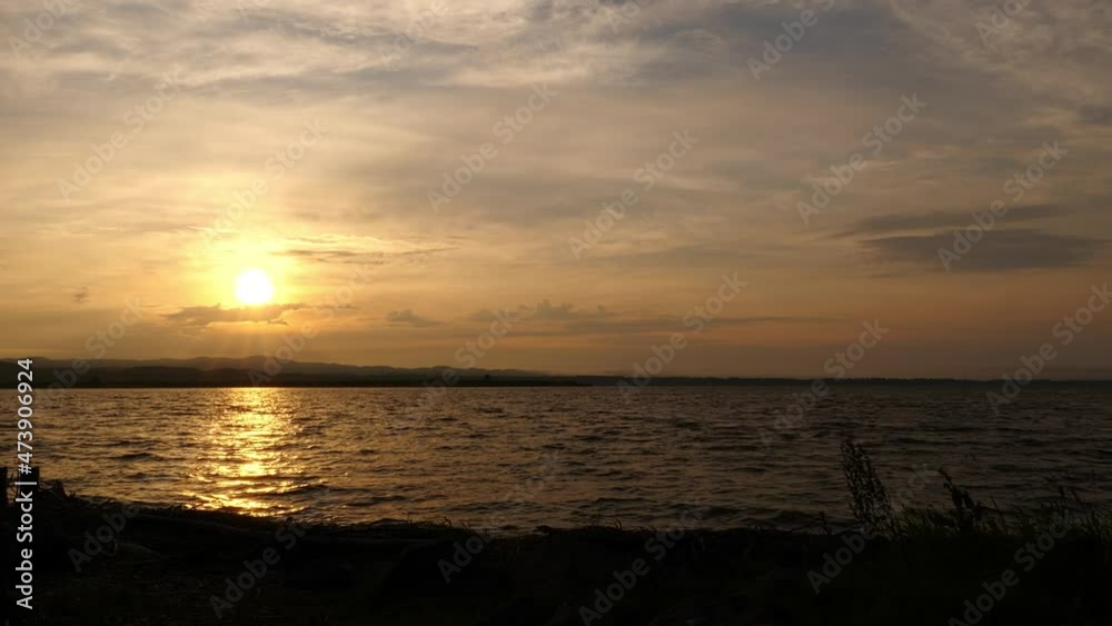 Evening view seen from the lakeside. Evening view seen from the lakeside.