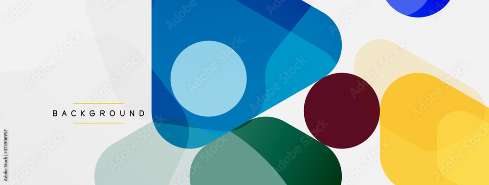 Abstract round geometric shapes and circles background. Trendy techno business template for wallpaper, banner, background or landing Abstract round geometric shapes and circles background. Trendy techno business template for wallpaper, banner, background or landing