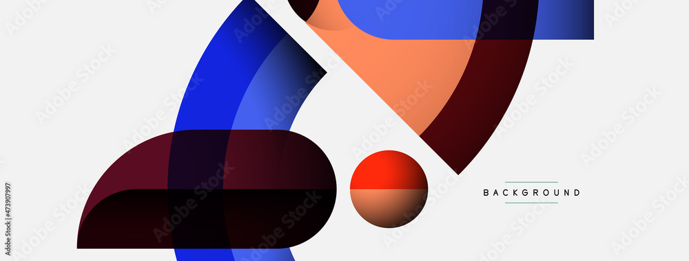 Geometric abstract background. Round shapes, circles, lines composition for wallpaper banner background or landing page Geometric abstract background. Round shapes, circles, lines composition for wallpaper banner background or landing page