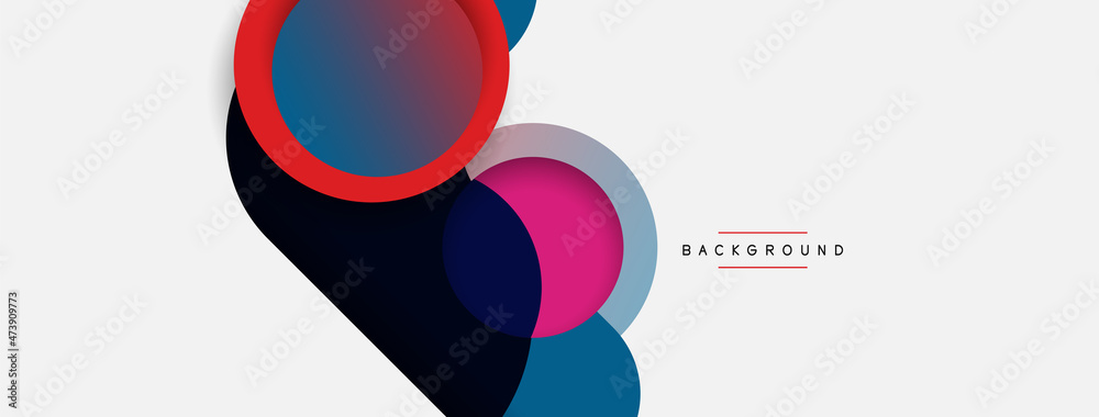 Creative geometric wallpaper. Minimal abstract background. Circles composition vector illustration for wallpaper banner background or landing page