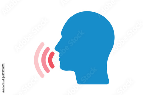 Man speaking icon on white background for website, application, printing, document, poster design, etc. vector EPS10
