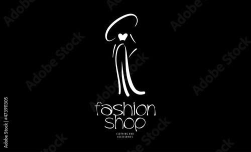 Vector drawn Fashion logo on a black background