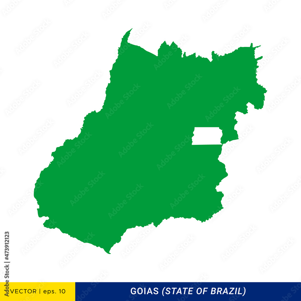 Detailed Map of Goias - State of Brazil Vector Illustration Design Template