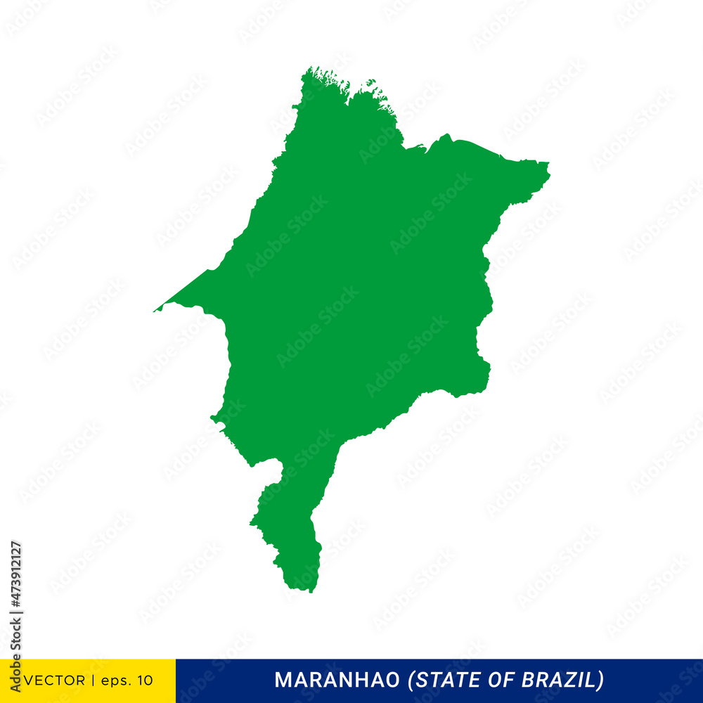 Detailed Map of Maranhao - State of Brazil Vector Illustration Design Template