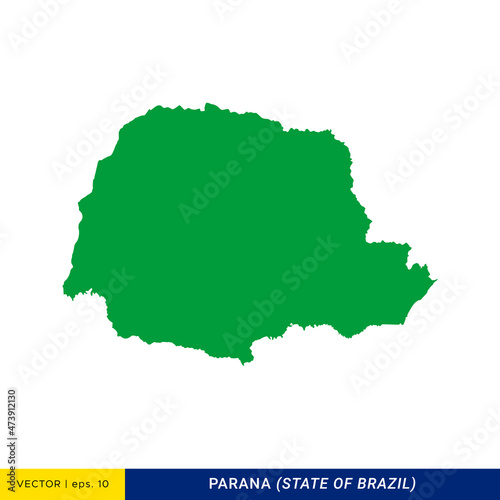 Bilde på lerret Detailed Map of Parana - State of Brazil Vector Illustration Design Template