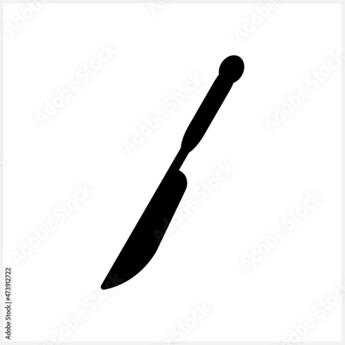 Knife icon isolated. Stencil vector stock illustration. Table setting clip art. EPS 10