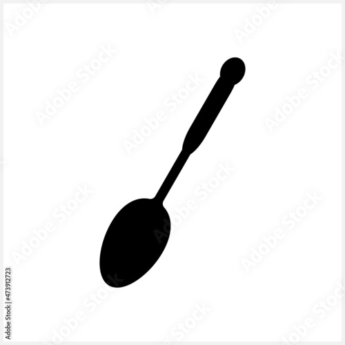 Spoon icon isolated. Stencil vector stock illustration. Table setting clip art. EPS 10 photo