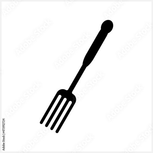 Fork icon isolated. Stencil vector stock illustration. Table setting clip art. EPS 10 photo