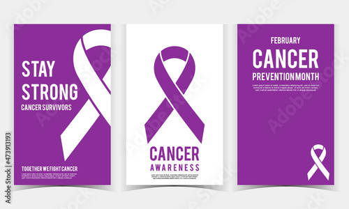 World Cancer Day. Simple Background Vector Illustration Flat Style. Suitable for poster, cover, social banner, or flyer