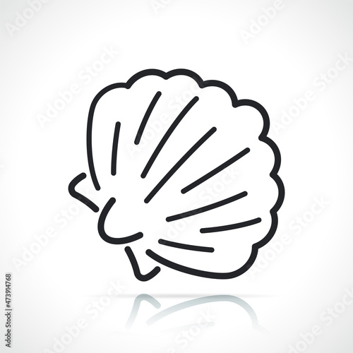 seashell or scallop line icon © Francois Poirier