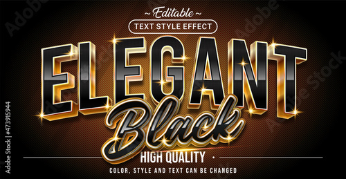 Editable text style effect - Elegant Black text style theme. photo