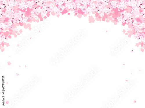 満開の桜 フレーム・背景素材（横向き）