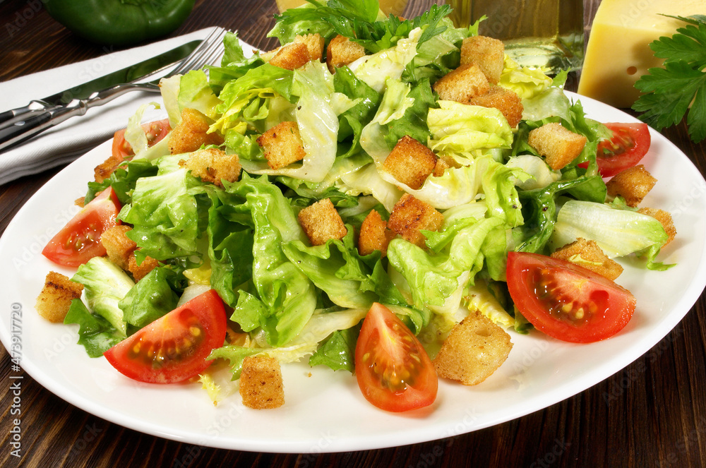 Ceasar Salad with Croutons and Cheese
