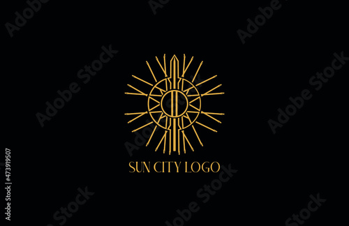 EGYPTIAN obelisk architecture LOGO 