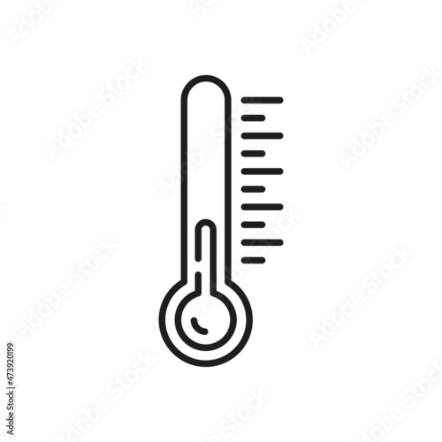 Fridge thermometer and temperature low down sign isolated outline icon. Vector cold, chilly weather forecast, climate and meteorology symbol. Frozen weather outside, frigid frosty air, hoarfrost