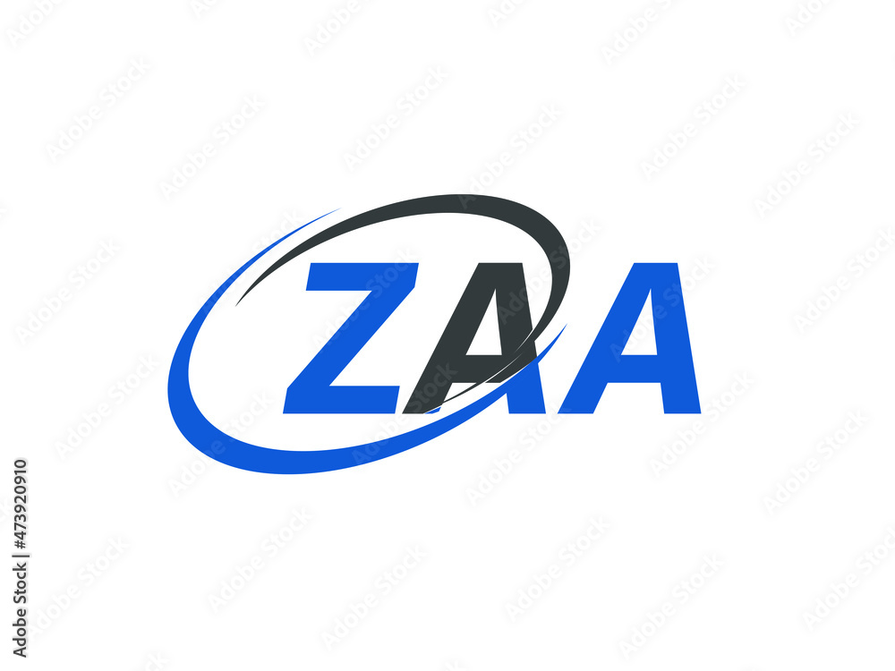 Obraz premium ZAA letter creative modern elegant swoosh logo design