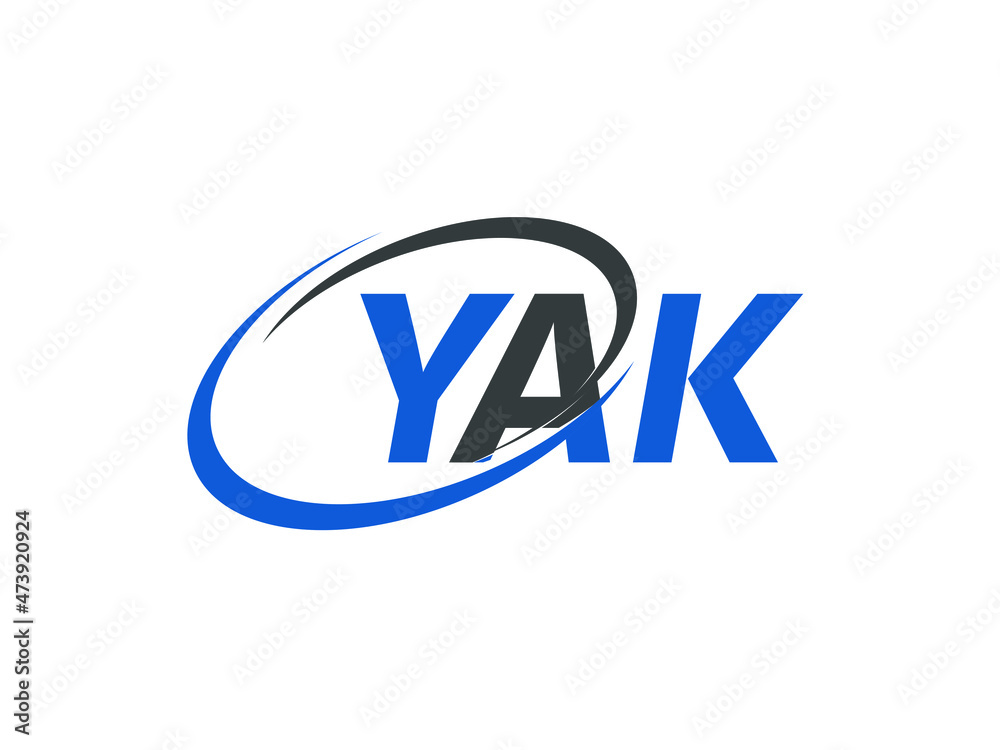 YAK letter creative modern elegant swoosh logo design YAK letter creative modern elegant swoosh logo design