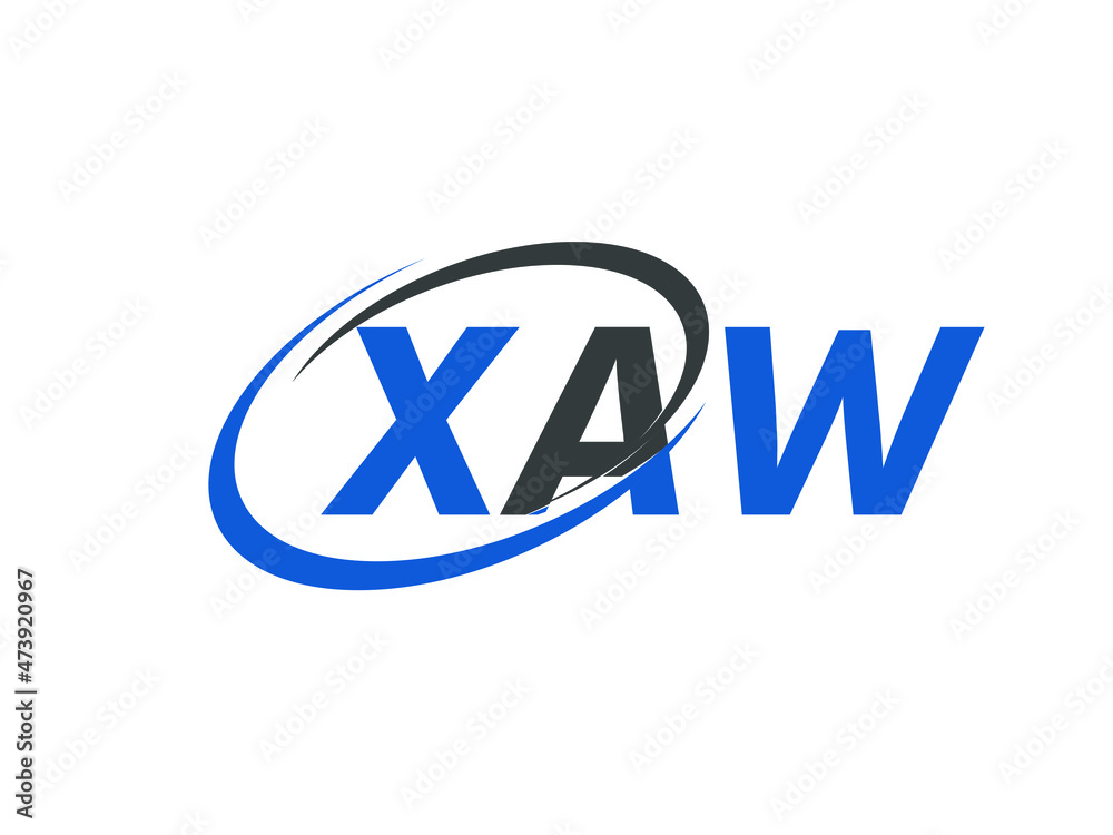 XAW letter creative modern elegant swoosh logo design XAW letter creative modern elegant swoosh logo design