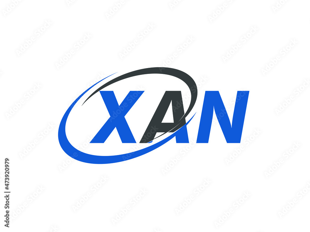 XAN letter creative modern elegant swoosh logo design XAN letter creative modern elegant swoosh logo design