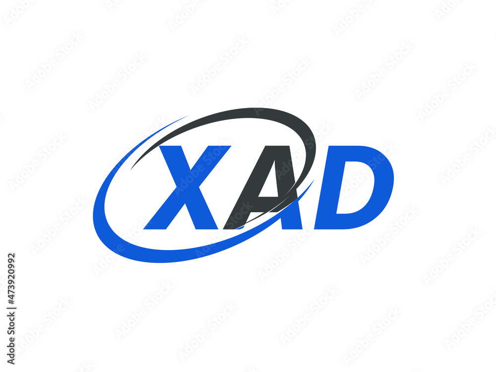 XAD letter creative modern elegant swoosh logo design