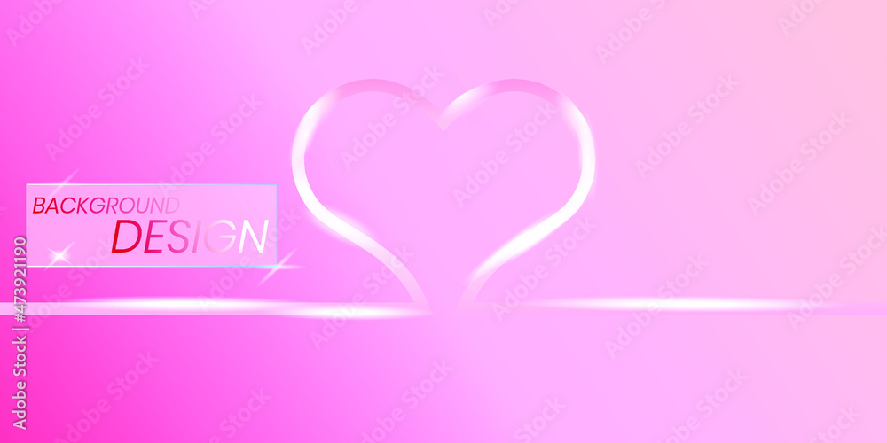 neon heart line abstract pink background