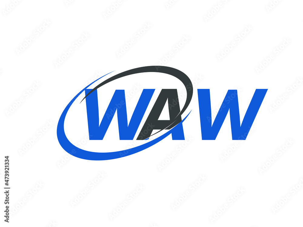 WAW letter creative modern elegant swoosh logo design