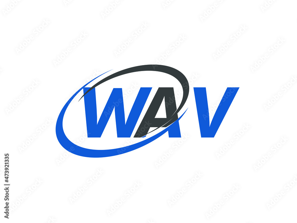 WAV letter creative modern elegant swoosh logo design WAV letter creative modern elegant swoosh logo design
