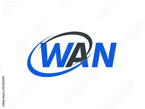 WAN letter creative modern elegant swoosh logo design