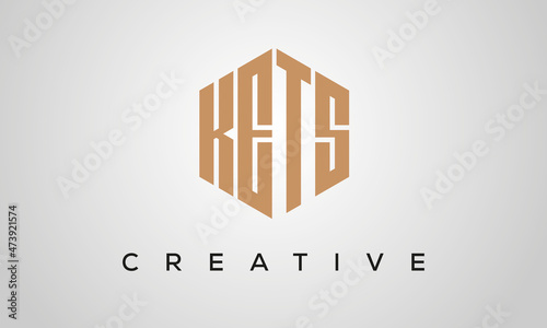 letters KETS creative polygon hexagon logo victor template