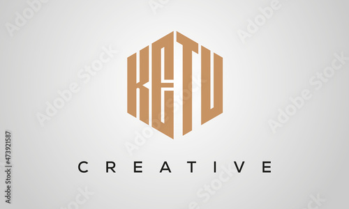 letters KETU creative polygon hexagon logo victor template