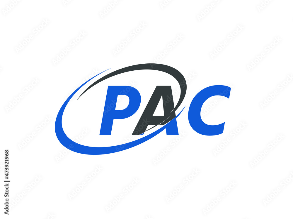 PAC letter creative modern elegant swoosh logo design PAC letter creative modern elegant swoosh logo design