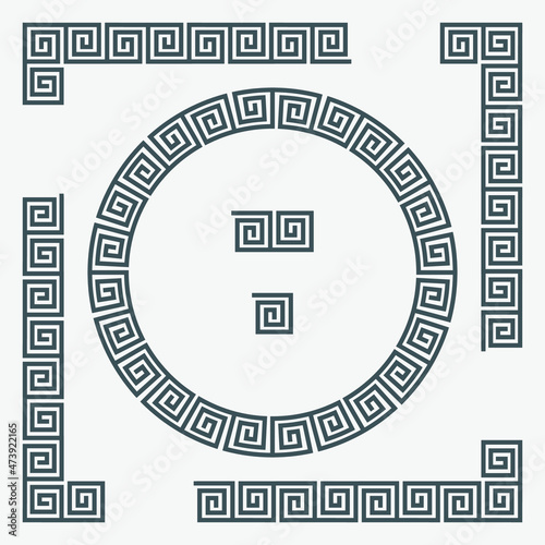 Greek of frame, corner and border, roman ornament quality vector illustration cut 