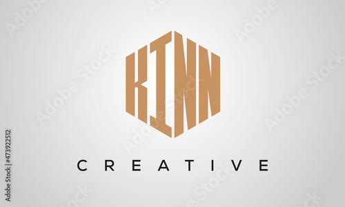 letters KINN creative polygon hexagon logo victor template