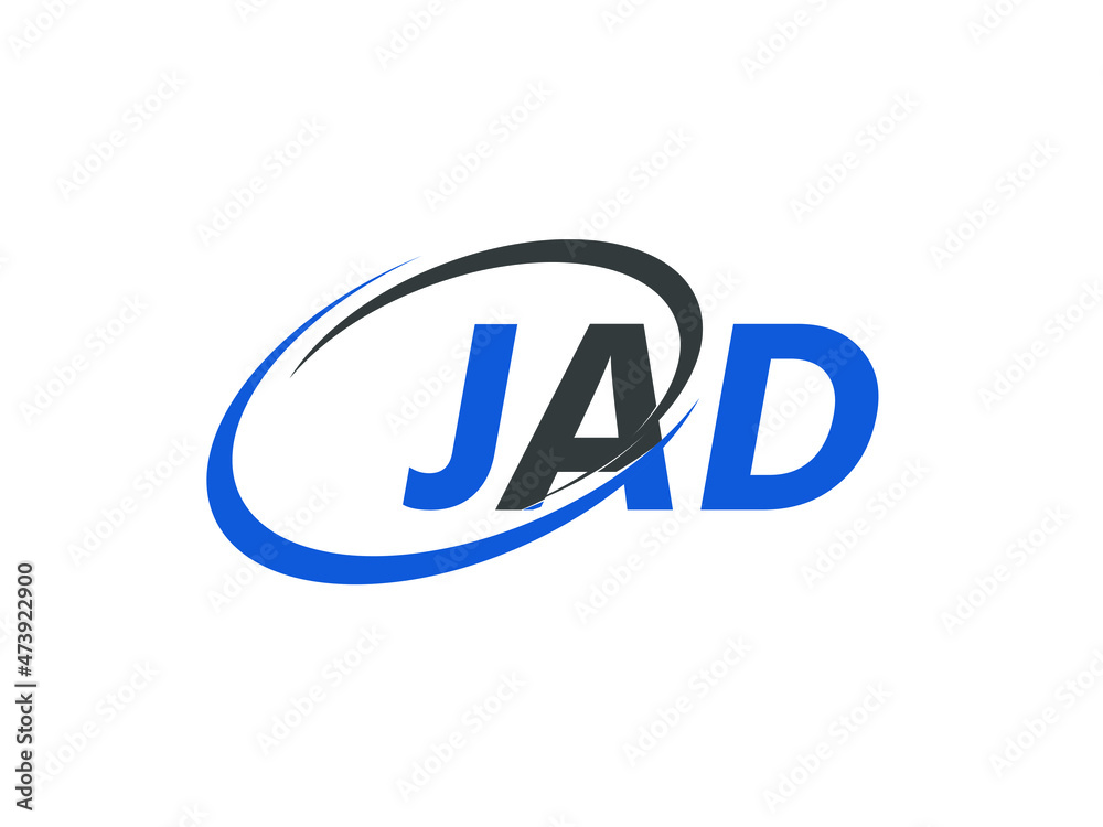 JAD letter creative modern elegant swoosh logo design JAD letter creative modern elegant swoosh logo design