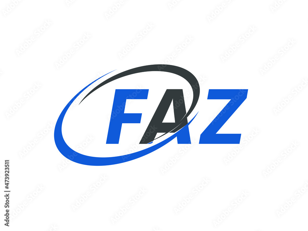 FAZ letter creative modern elegant swoosh logo design