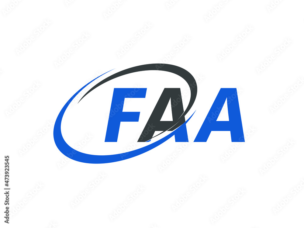 FAA letter creative modern elegant swoosh logo design