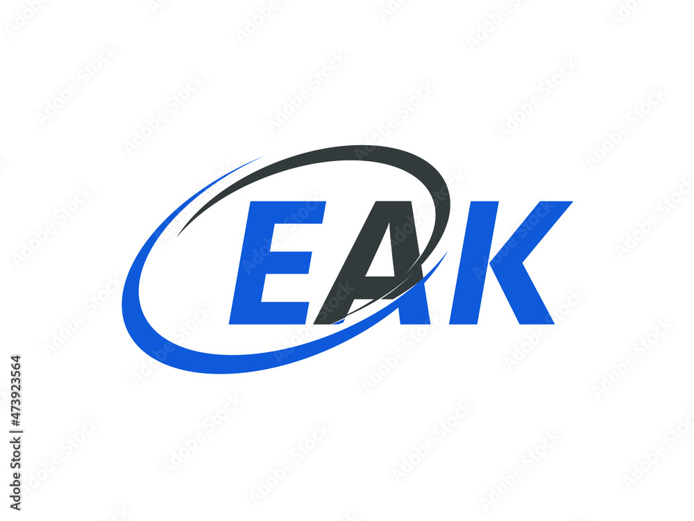 EAK letter creative modern elegant swoosh logo design