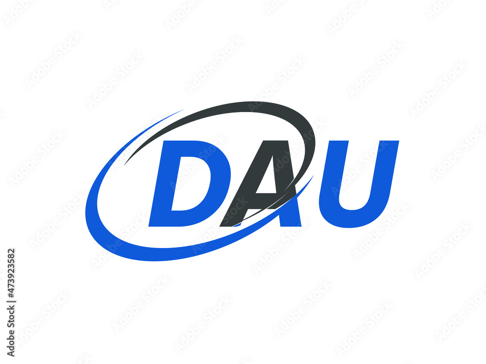 DAU letter creative modern elegant swoosh logo design