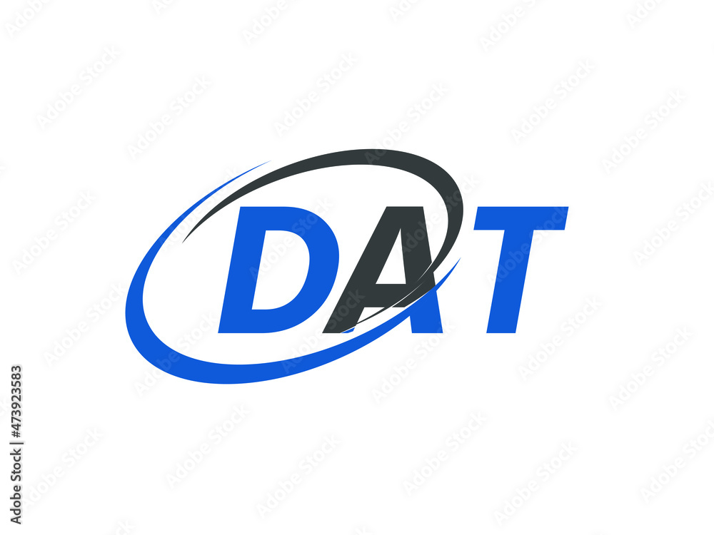 DAT letter creative modern elegant swoosh logo design DAT letter creative modern elegant swoosh logo design