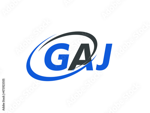 Free Download GAJ letter creative modern elegant swoosh logo design - GFXLoad