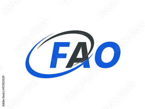 Free Download FAO letter creative modern elegant swoosh logo design - GFXLoad