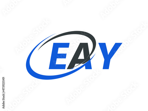 EAY letter creative modern elegant swoosh logo design photo