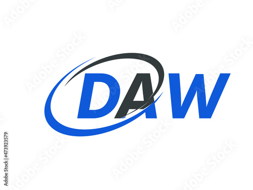 DAW letter creative modern elegant swoosh logo design