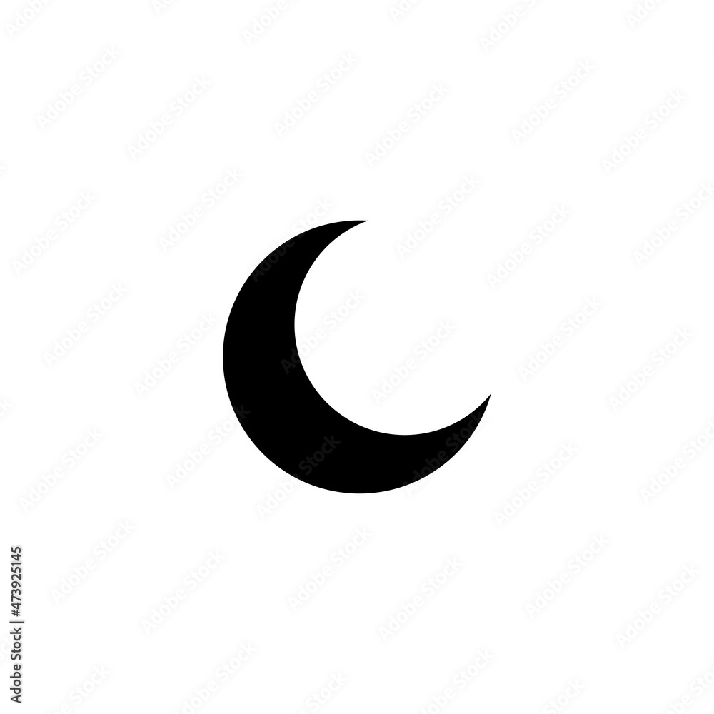 Moon icon vector. Moon an star icon. Logo illustration on white background. Flat design style. Moon icon vector. Moon an star icon. Logo illustration on white background. Flat design style.