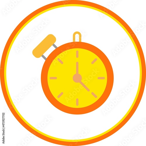 Stop Watch Flat Circle Vector Icon Design
