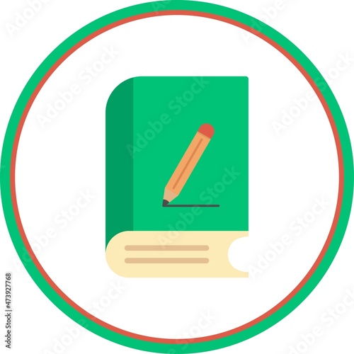 Note Book Flat Circle Vector Icon Design