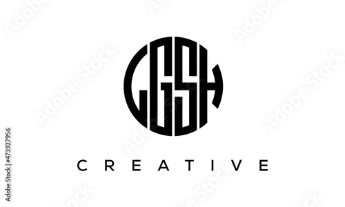 Letters LGSH creative circle logo design vector, 4 letters logo