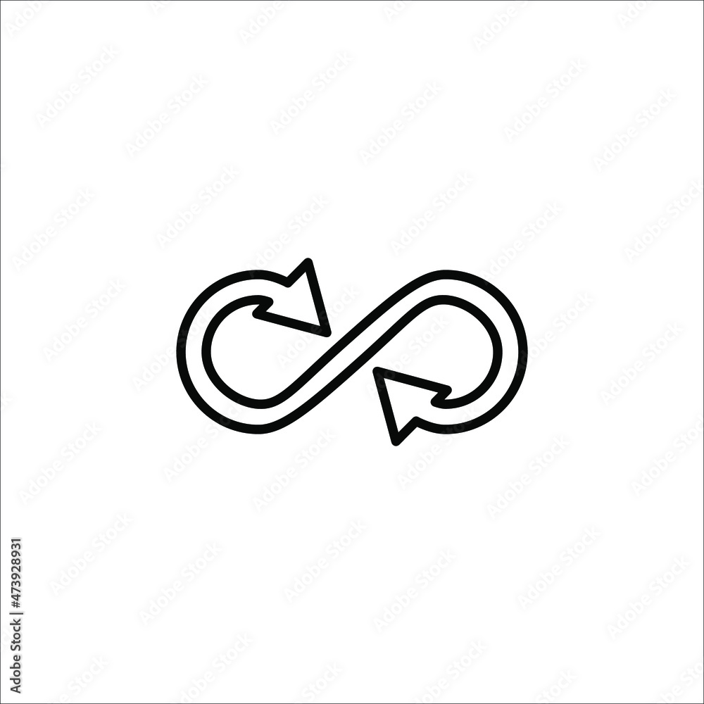 Infinity Icon Symbol Vector Illustration Design on white background. Infinity Icon Symbol Vector Illustration Design on white background.