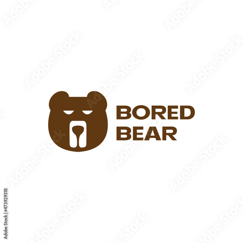 head bear annoying bored logo symbol icon vector graphic design illustration idea creative