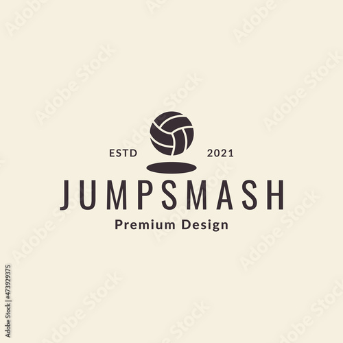 ball volley vintage simple logo symbol icon vector graphic design illustration idea creative